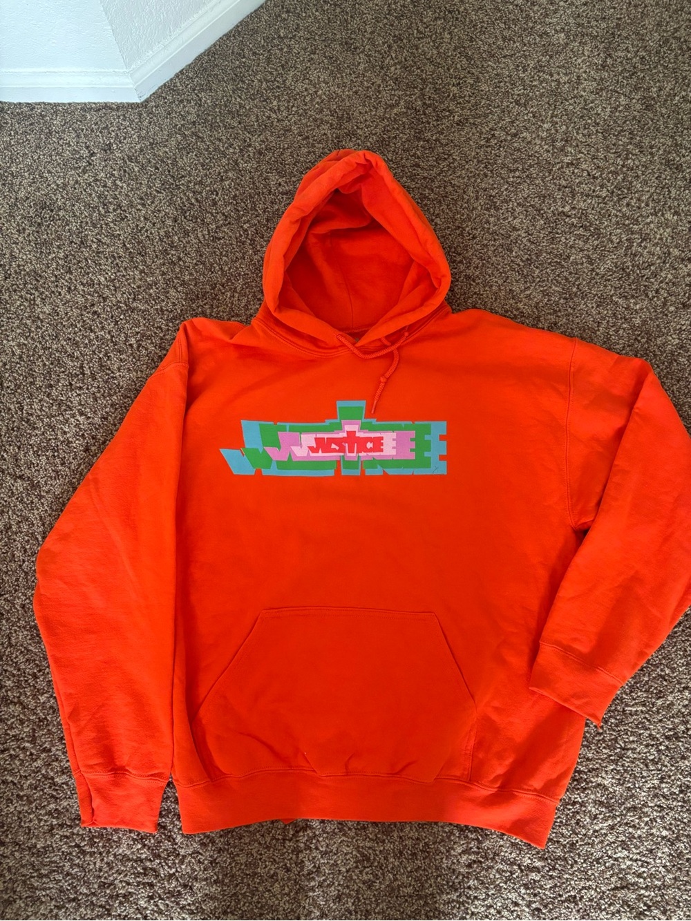 Justice Justin Bieber merch: Orange Crewneck Hoodie